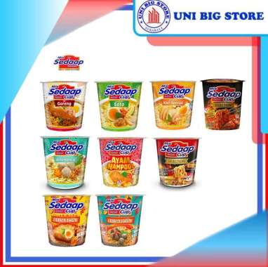 Mie Sedaap Cup SEDAP Goreng Soto Baso Rawit Nampol Kari Spicy Korea Kari