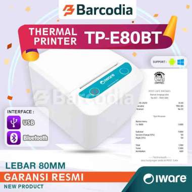 Printer Kasir Thermal 80 mm Bluetooth Iware TP-E80BT + Usb AUTO CUTTER RJ11 PRINTER BLUETOOTH 80MM A