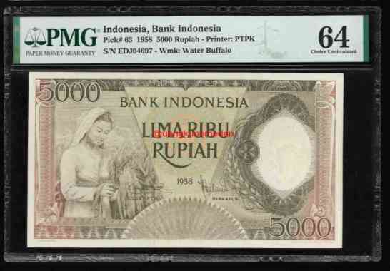 Uang Kuno 5000 Rupiah Seri Pekerja PMG Multivariasi Multicolor