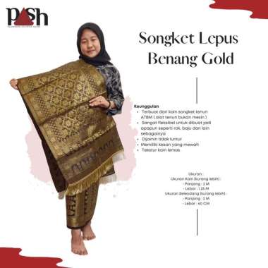 Songket Pash - Songket Lepus Benang Gold Khas Palembang Berbagai Motif dan Warna Hitam