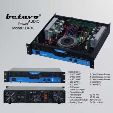 POWER AMPLI 2 CAHNNEL Betavo Audio Professional LX - 10 ORIGINAL