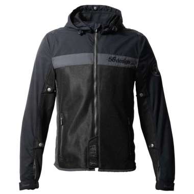 Jaket Motor - 56design Half Mesh Parka Evo Black Original M