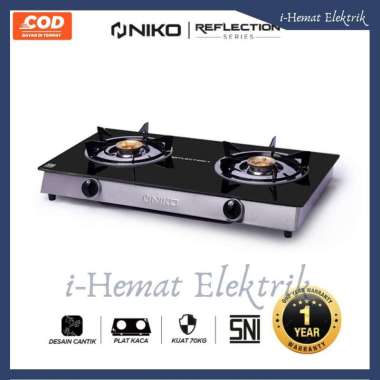 Kompor Gas Tanam 2 dan 3 Tungku Material Kaca Tempered Glass dan Stainless Pemantik Elektrik NIKO Ta