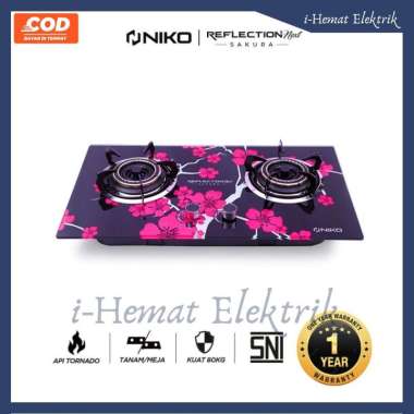 Kompor Gas Tanam 2 dan 3 Tungku Material Kaca Tempered Glass dan Stainless Pemantik Elektrik NIKO Ta