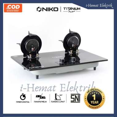 Kompor Gas Tanam 2 dan 3 Tungku Material Kaca Tempered Glass dan Stainless Pemantik Elektrik NIKO Ta