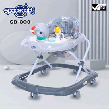 SPACEBABY SB 303 BABY WALKER APOLO BAYI KERETA BELAJAR JALAN ANAK SPACEBABY KADO ULTAH abu-abu