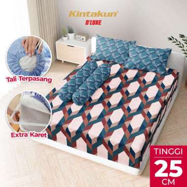 Kintakun DLUXE Sprei Set Fitted Tinggi 25cm ZALIKA 160x200 / 180x200 / 200x200 Seprai Queen King Aes