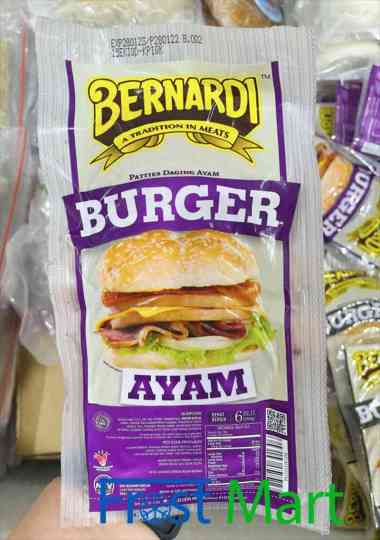 bernardi daging burger ayam isi 6pcs 250gr