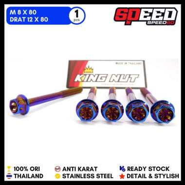 Baut M 8 x 80 Drat 12 x 80 Blue Probolt Thailand Stainless Flower King Nut