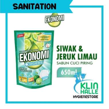 EKONOMI Power Liquid Sabun Cuci Piring Pouch 650ML Limau Siwak