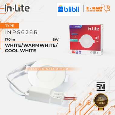 Downlight INLITE IB 3 Watt BULAT Downlight Panel LED Tanam PUTIH