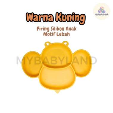 Piring Silikon Motif Lebah | Piring Makan Anak dan Bayi | Silicone Dinner Plate | Piring Anak Bayi S