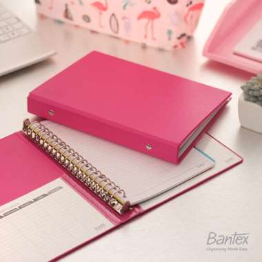 Bantex Multiring Binder A5/Binder Hardcover/Binder Karton 20 Ring - 1324 Pink