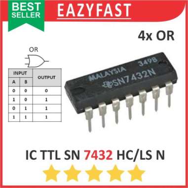IC TTL SN 7432 N HC LS DIP Gerbang Logika OR Logic Gate SN74HC32 SN74LS32 SN74HC32N SN74LS32N 74HC32