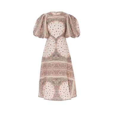 [12.12 Dealcember] Zimmermann Day Midi Dress Cream Bandana 0 Pink