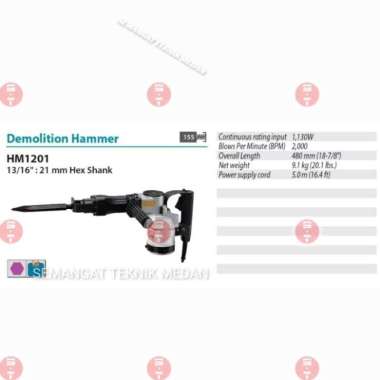 HM1201 MESIN BOR DEMOLITION JACK HAMMER BOBOK BETON MAKITA HM 1201