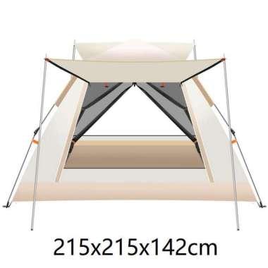 Tenda Camping Keluarga 3-4 Orang Tenda Otomatis Outdoor 722-101 CREAM ABU