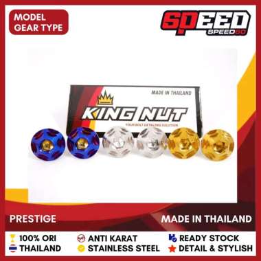 Baut Tameng Knalpot Suzuki Skywave Baut Probolt Thailand Stainless King Nut Gear Blue
