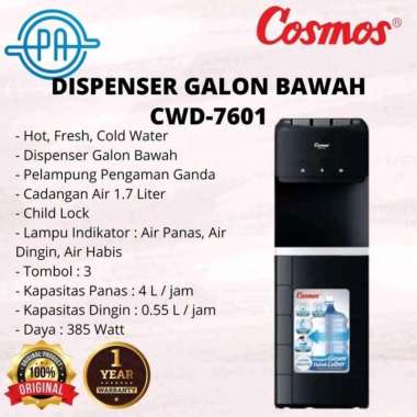 dispenser galon bawah cosmos cwd 7601 3 kran