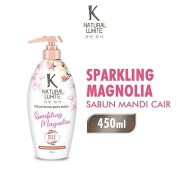 K Natural White Brightening Body Wash Botol 500 ml - Sabun Pencerah Badan Sabun Mandi Sparkling Magn