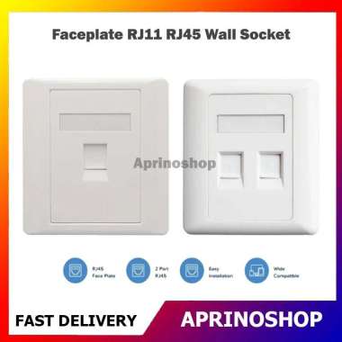 Faceplate RJ45 RJ11 Wall Plate Socket Tembok Inbow Single Double Port 2 Port
