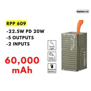 REMAX RPP-609 - CONTAINER SERIES 60000mAh Outdoor Powerbank with LED Light Green