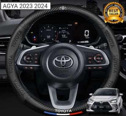 Cover Sarung Stir Carbon Mobil Toyota Agya 2023 2024
