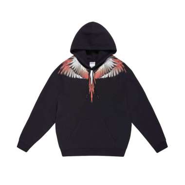 Marcelo Burlon Icon Wings Print Hoodie Red White/Black Black XL