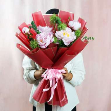 Buket Bunga Peony - Karangan Bunga Peony Freshcut Asli untuk Hadiah Romantis - FlowerAdvisor Elysian