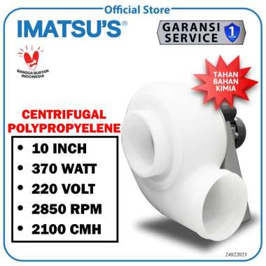 Centrifugal Fan PP Plastik 10" Blower Keong Blower Lemari Asam
