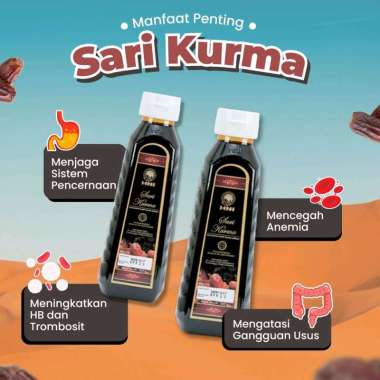 SARI KURMA HNI 350mL | 100% Kurma Asli | nutrisi lengkap, ibu menyusui, DBD, pemulihan, menaikkanHB,