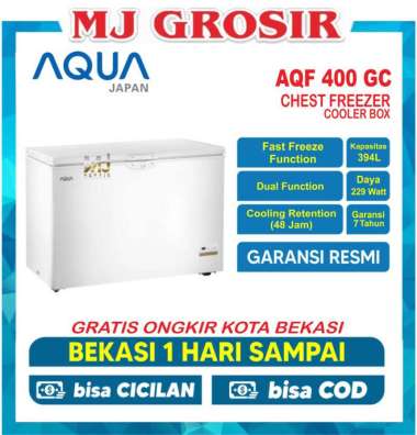 AQUA AQF 400 GC CHEST FREEZER BOX 394 L LEMARI PEMBEKU 394 LITER