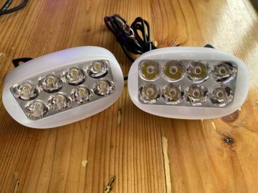 Lampu Tembak Motor 8 Led Jepit Spion Model KOTAK