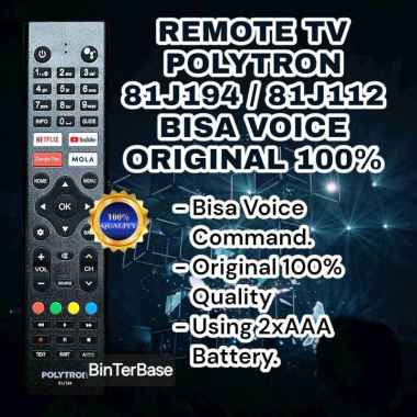 Remote remot TV Polytron 81J194 81j112 81J273 Ori 100% Original bisa Voice LCD LED Android Smart TV 