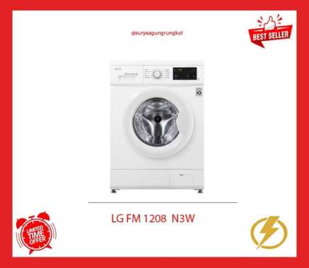 MESIN CUCI FRONT LOADING LG 8 KG FM - 1208 N3W