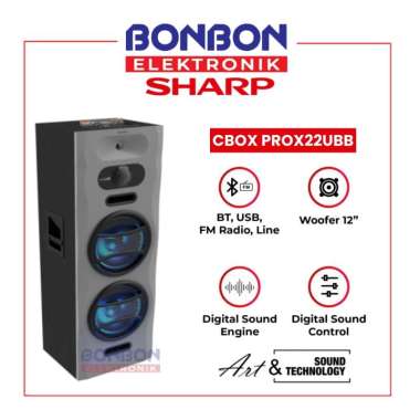 Sharp Active Speaker Bluetooth CBOX-PROX22UBB PRO X Series / 3 Way Speaker CBOXPROX22UBB