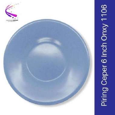 Piring Onyx Asli 6" Piring Kecil Tatak Melamin Piring Putih Biru 1106
