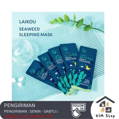 LAIKOU Seaweed Sleeping Mask Masker Tidur Oil Control Hydrating Menenangkan Kulit Kemerahan