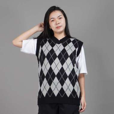 Okechuku VEST WINDY Vest Rajut Korean Style Rompi Vest Wanita Vest Motif Pink