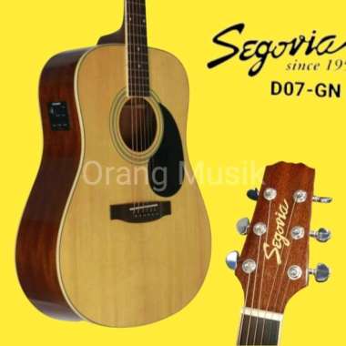 Gitar Akustik Elektrik Segovia D07 GN Original (PREAMP) Bonus Gigbag Kabel Jack Senar Strap DLL - Gi