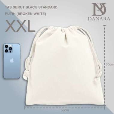 DANARA Pouch Serut Blacu Putih Polos XXL