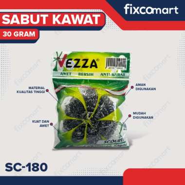 Vezza Sabut Kawat Stainless Sikat Cuci Piring Gosok Panci Sikat Kawat 30gr