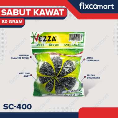 Vezza Sabut Kawat Stainless Sikat Cuci Piring Gosok Panci Sikat Kawat 80gr