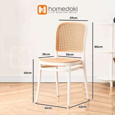 Homedoki kursi makan/ kursi makan minimalis/kursi teras minimalis/kursi belajar TYPE2-Putih