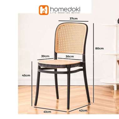 Homedoki kursi makan/ kursi makan minimalis/kursi teras minimalis/kursi belajar TYPE2-Hitam