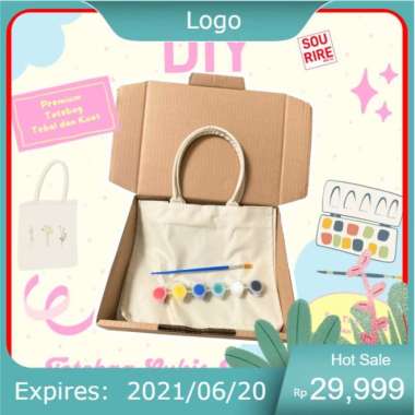 Paling Murah Totebag DIY Premium date idea, kado anak, kado pasangan, totebag painting premium, tote