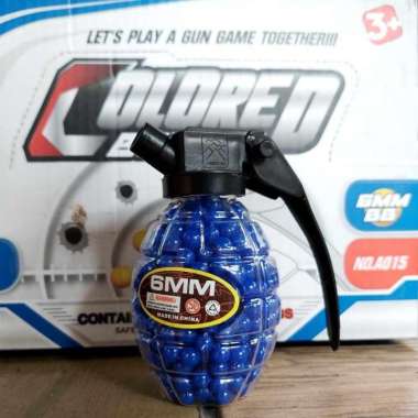 Mainan Biji Plastik BB ACM 0.12 Gram Model Wadah Granat Plastik Bulat isi +/- 500rds Biru