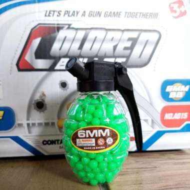 Mainan Biji Plastik BB ACM 0.12 Gram Model Wadah Granat Plastik Bulat isi +/- 500rds Hijau