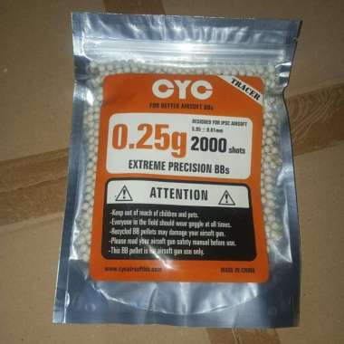 Original BB CYC 0.20 0.25 Gram Tracer isi 2000rds Plastik 0.25 Gram