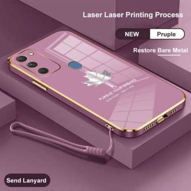 Case Maple SAMSUNG M21 / M30S softcase Silikon Motif Daun BONUS Tali Strap Ungu